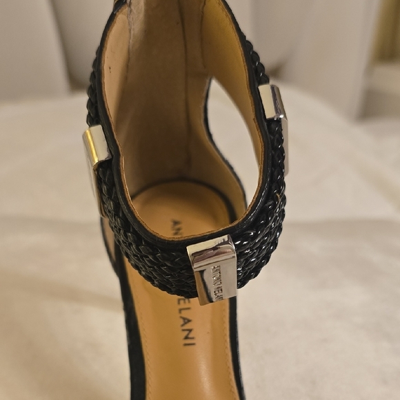 Antonio Melani Black and Tan Heels with Ankle Strap - Picture 8 of 13